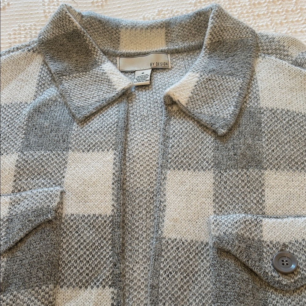 Gray and White Plaid Jacket
